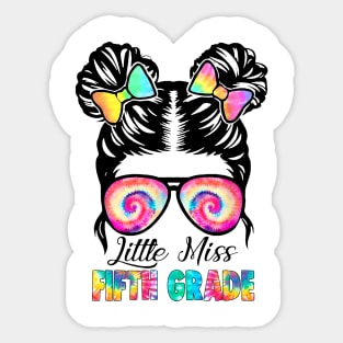 Little Miss Fifth Grade Messy Bun Girl Back To School Sticker